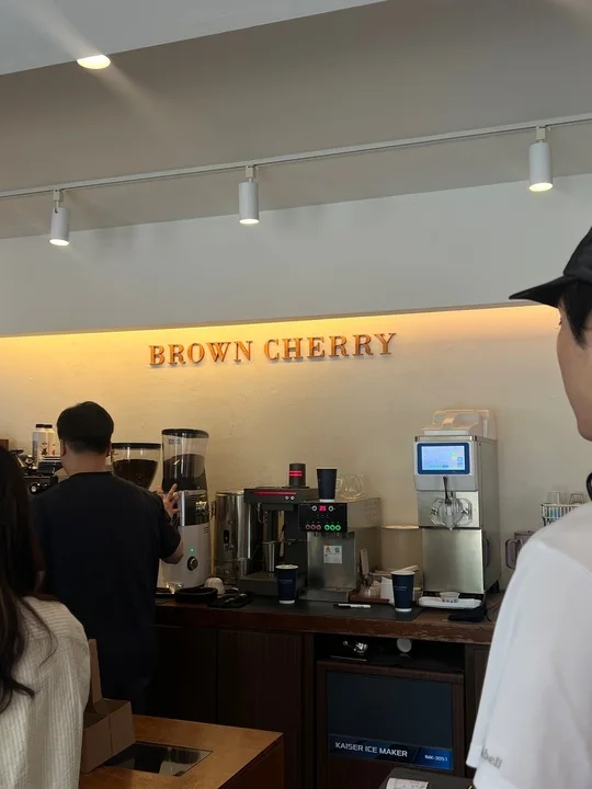 The compact Brown Cherry counter in Namgajwa, with its name visible behind customers.